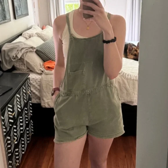 Free People In My Mind Washed Shortalls - Picture 6 of 8